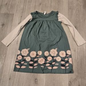 Tea Collection Long Sleeve Flower Dress 100% Cotton Sz 6